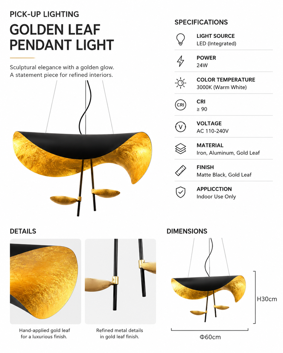 GOLDEN LEAF Pendant Light